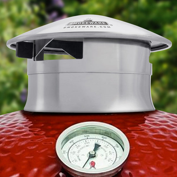 Smokeware Chimney Cap for Kamado Joe Stainless Steel Top Reggulator Daisy Wheel Kontrol Tower