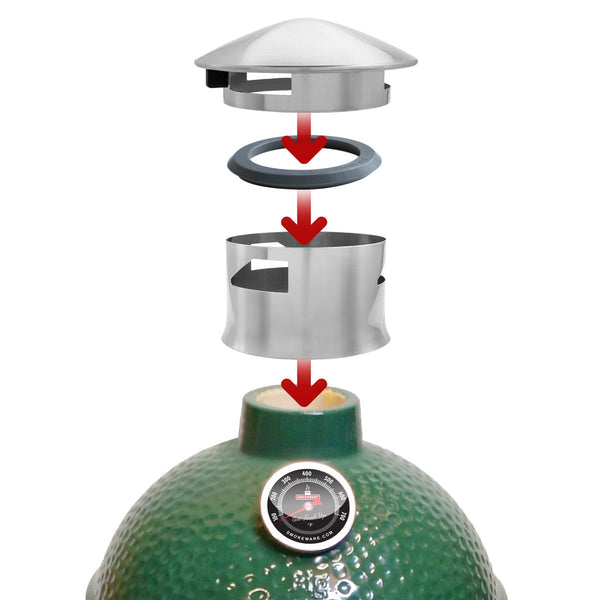Chimney Cap + Adapter Combo Kamado Joe Junior Ceramic Minimax Egg BBQ Smokeware
